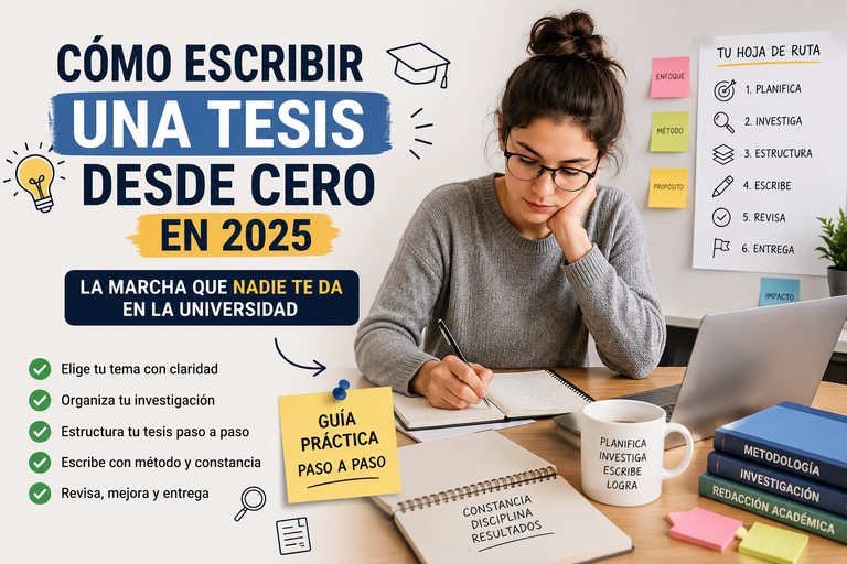 Cómo escribir una tesis desde cero en 2025: la marcha que nadie te da en la universidad